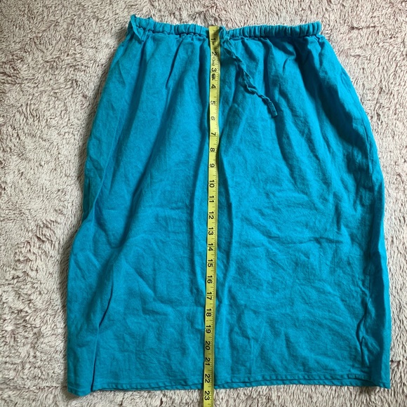 Blue Linen Pull-on Casual Skirt Medium - Picture 9 of 11